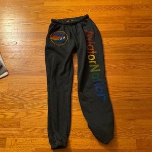Aviator Nation Logo sweatpants in charcoal